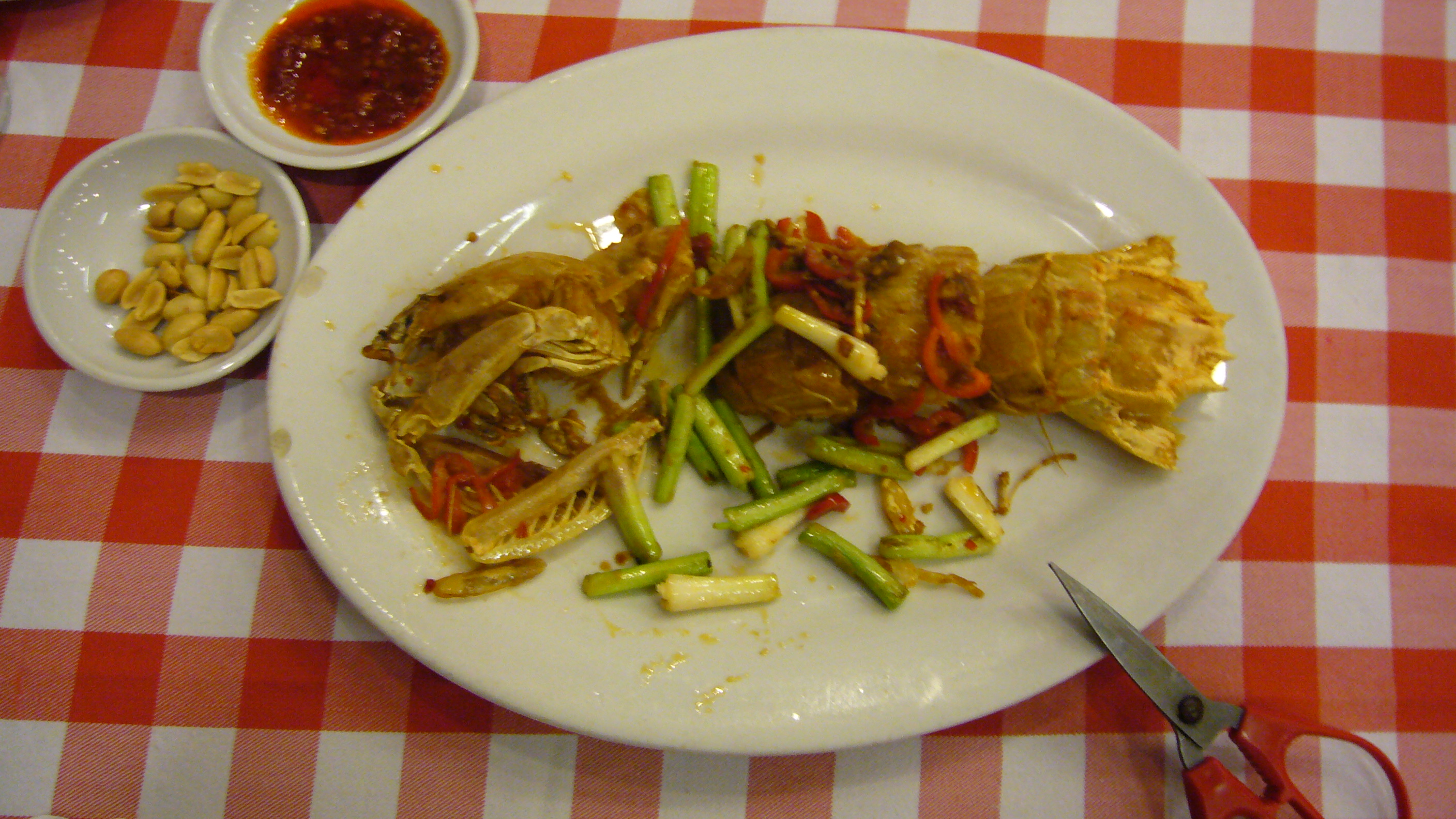 Image displaying the Mantis Shrimp as it would be served as food.